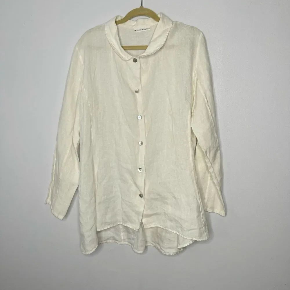 Bryn Walker 100% Linen put down shirt size large